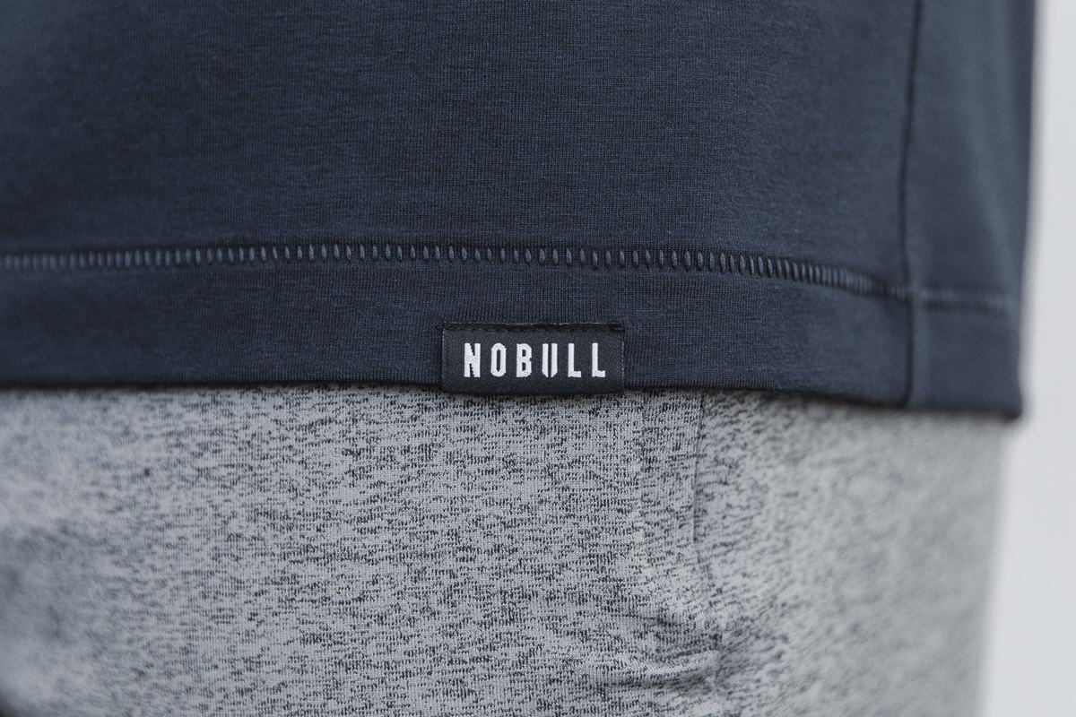 Nobull Lightweight Men's Long Sleeves Navy | Australia (WY5273)